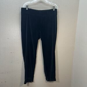 Alice + Olivia Pants Sz 10 Black‎ Velvet Slim Straight Leg Mid Rise Career